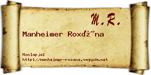Manheimer Roxána névjegykártya